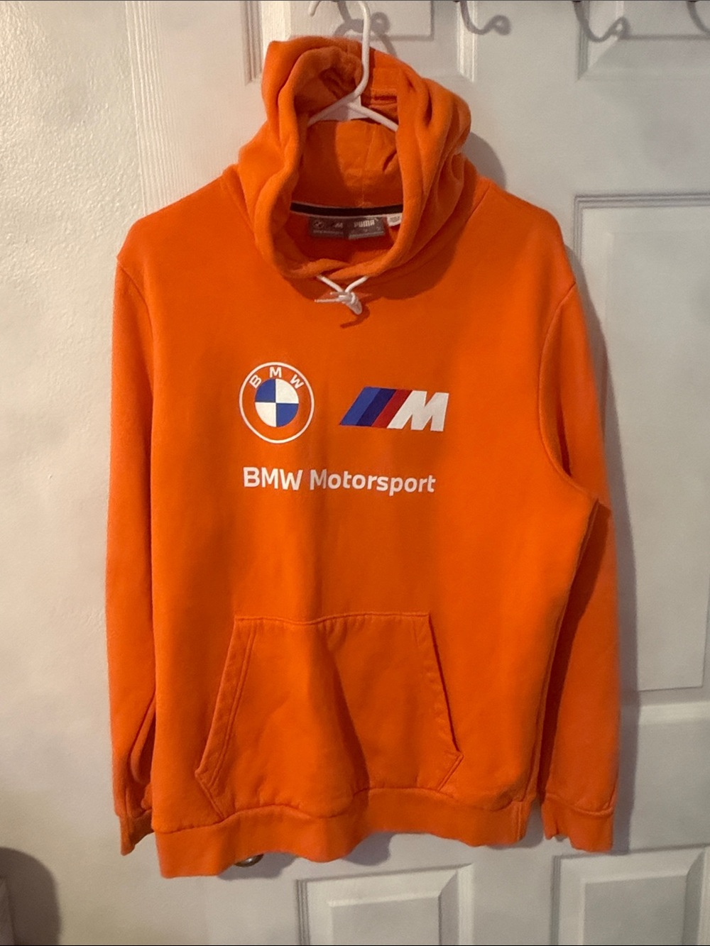 BMW Motorsport Bright Orange Men's Hoodie with Logo